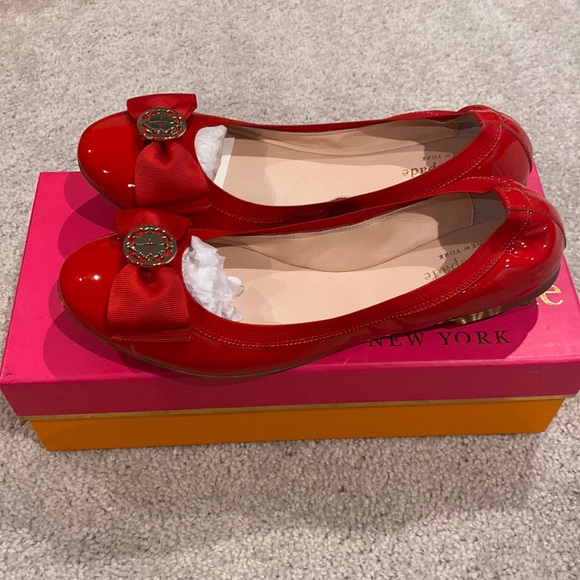 NWT Kate spade Wanetta Maraschino Red bow flats - Picture 4 of 13